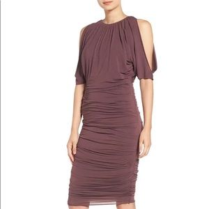 Bailey 44 cold shoulder ruched dress.